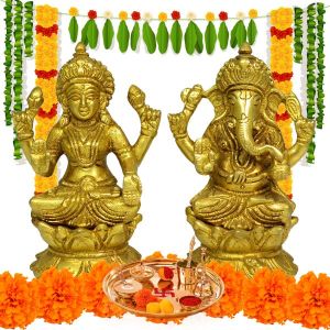 Brass laxmi Ganesha god for Home Decor, Gifting -1300-1400 Gram Approx 