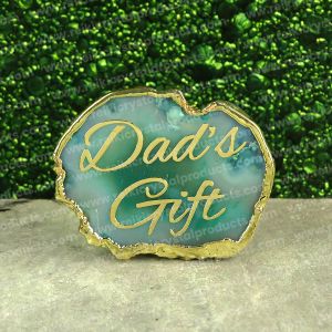 Crystal Stone Agate Dad's Gift Sileces & Coaster for Table Decoration 