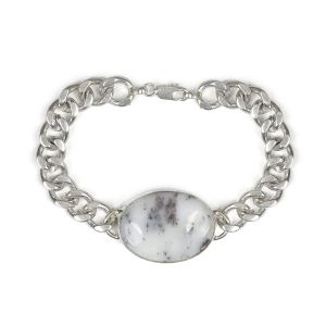 Natural Dendrite Gemstone Oval Shape Bracelet For Boys