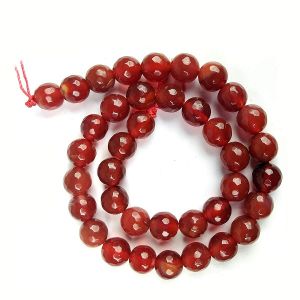 Red Onyx 10 mm Faceted Loose Beads for Jewelry Making Bracelet, Necklace / Mala