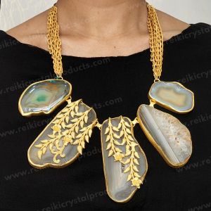 Agate Crystal Stone Designer Necklace