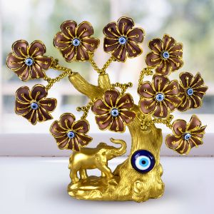 Elephant Evil Eye Tree for Good Luck, Gift & Decorative Showpiece
