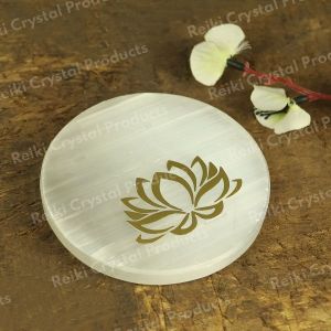 Selenite Flower Charging Plate for Reiki Crystal Cleansing Size 3 Inch Approx