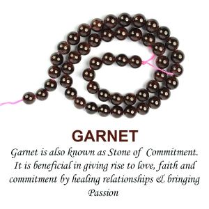 Garnet 8 mm Round Loose Beads for Jewelery Making Bracelet, Necklace / Mala