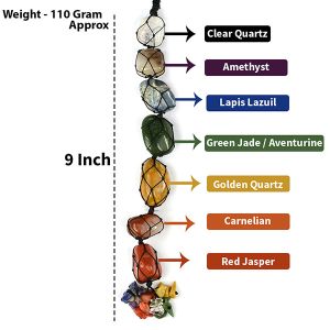 7 Chakra Tumble Stone Hanging with Crystal Chip for Car Hanging and Door Hanging