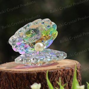 Feng Shui Glass Oyster with Pearl Showpiece