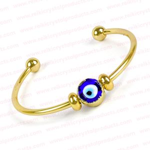 Evil Eye Golden Bracelet Adjustable Free Size Kada for Men and Women