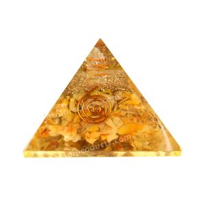 Golden Quartz Orgone / Orgonite Pyramid 70 mm Approx