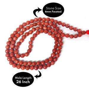 Goldstone Brown Faceted 6 mm 108 Bead Mala