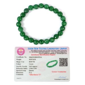 Green Aventurine Certificate 8 mm Faceted Bead Bracelet