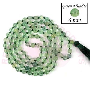 Green Fluorite 6 mm 108 Round Bead Mala