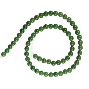  Green Jade 6 mm Round Loose Beads for Jewelery Making Bracelet, Necklace / Mala