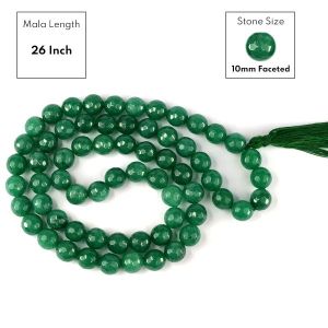 Green Jade 10 mm Faceted Bead Mala