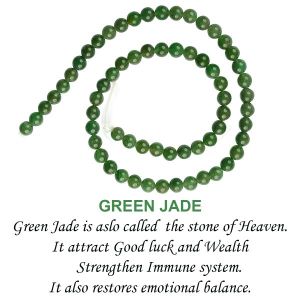  Green Jade 6 mm Round Loose Beads for Jewelery Making Bracelet, Necklace / Mala