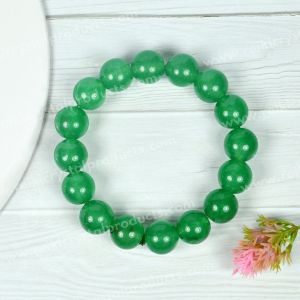 Green Jade 12 mm Round Bead Bracelet