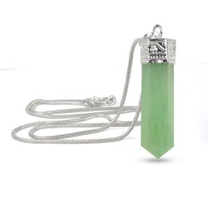 Green Jade Pencil Pendant With Chain