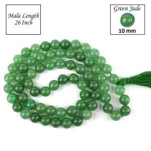 Green Jade 10 mm Round Bead Mala
