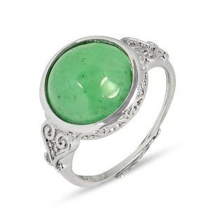 AAA Green Jade Adjustable Gemstone Ring