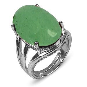 Adjustable Green Jade Gemstone Ring