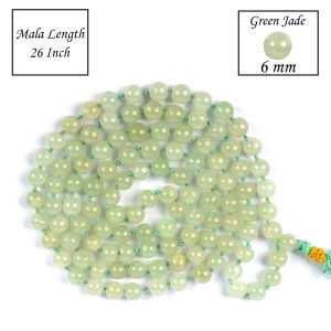 Green Jade 6 mm 108 Round Bead Mala