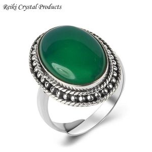 Adjustable Green Onyx Gemstone Ring