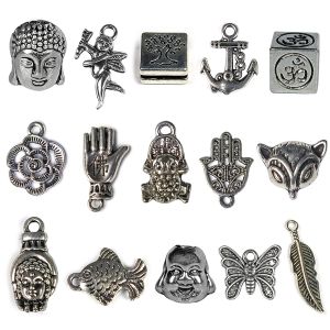 Metal Hanging Charm and Pendants - 15 Pieces (Color : Silver)