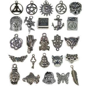Metal Hanging Charm and Pendants - 25 Pieces (Color : Silver)