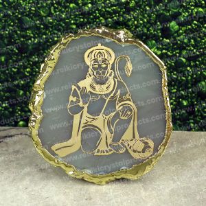 Crystal Stone Agate Hanuman ji Sileces & Coaster for Table Decoration
