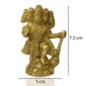 Brass Panchmukhi Hanuman Idol/Murti Small Size 3 Inch Approx 