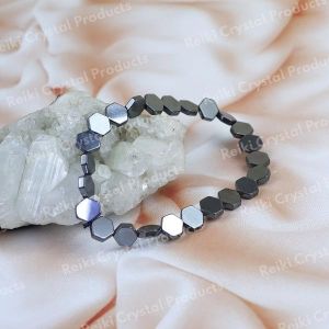 Natural Hematite Hexagon Crystal Stone Bracelet