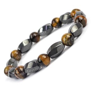 Hematite With Tiger Eye Beads Bracelet