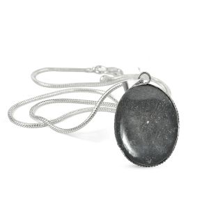 Hematite Oval Shape Pendant with Chain