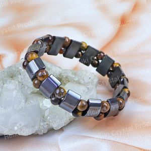 Hematite with Double Tiger Eye Beads Bracelet