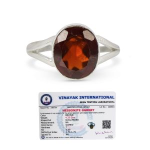 Natural Certified Emerald Hessonite Gemstone Adujstable Ring With Original Stone Ring For Men & Women
