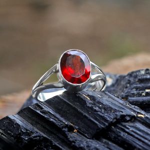 Natural Certified Emerald/Hessonite Gemstone Adujstable Ring With Original Stone Ring For Unisex