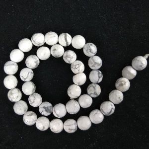 Howlite 10 mm Faceted Loose Beads for Jewelry Making Bracelet, Necklace / Mala