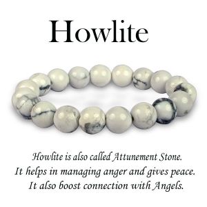 Howlite 10 mm Round Bead Bracelet