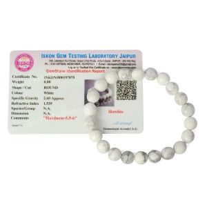 Certified Howlite 8 mm Faceted Bead Bracelet 