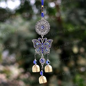 Feng Shui Butterfly Evil Eye Wind Chime Hanging for Window Balcony Decor Home Endurance Door Decoration