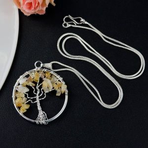 Citrine Tree of Life Pendant with Chain