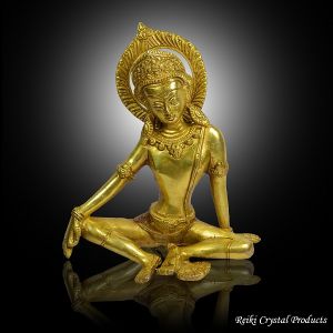  Indra Dev Idol Brass Hindu Lord - 7 Inches