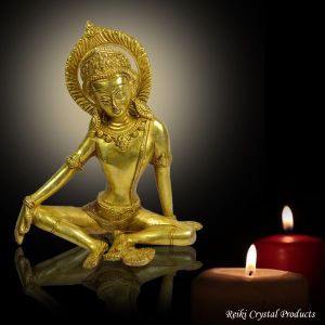  Indra Dev Idol Brass Hindu Lord - 7 Inches
