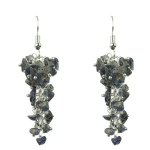 Iolite Crystal Natural Chip Beads Earings for Women, Girls