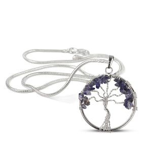 Iolite Tree of Life Pendant with Chain