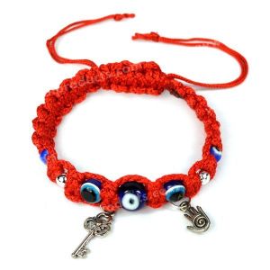 Adjustable Red Thread Evil Eye Rakhi / Bracelet for Protection, Negativity Pack of 1 pc