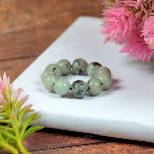 Kiwi Moonstone Stone Beads Ring