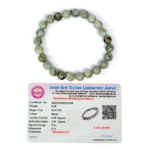 Certified Labradorite 8 mm Round Bead Bracelet