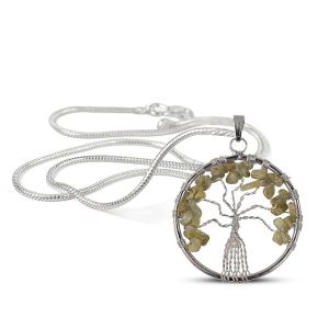 Labradolite Tree of Life Pendant with Chain
