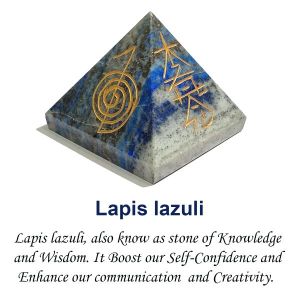 Lapis Lazuli Reiki Symbol Engraved Pyramid 30 mm Approx