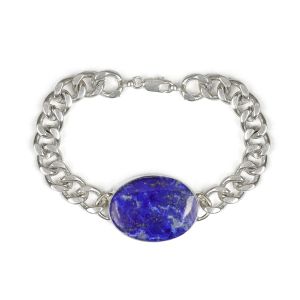 Natural Lapis Lazuli Gemstone Oval Shape Bracelet For Boys
